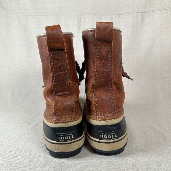 Sorel 1964 Waterproof Leather Winter Snow Boots 9 Brown Duck Boot winter rain - Picture 6 of 9